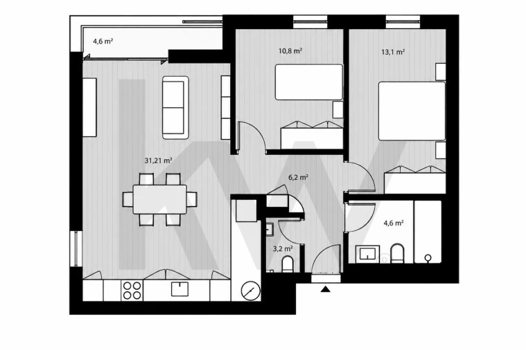 Apartamento T2 para Venda em Rio Tinto Planta 1