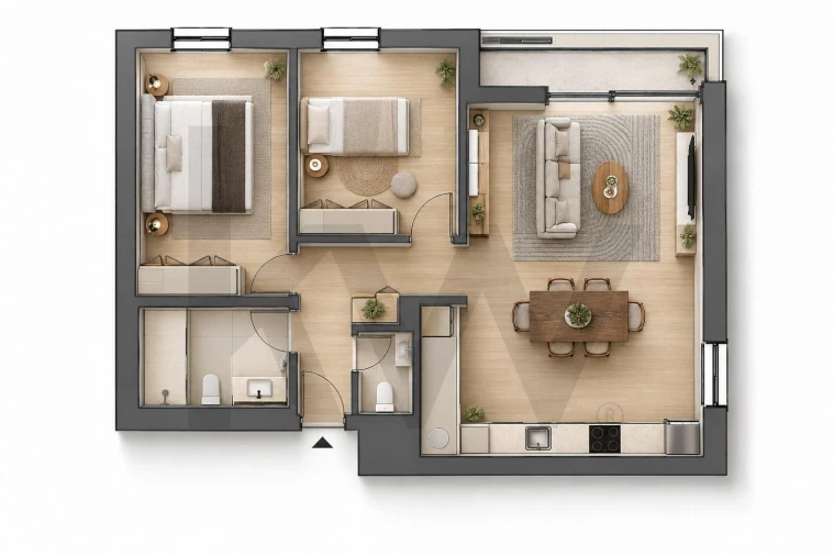 Apartamento T2 para Venda em Rio Tinto Planta 2