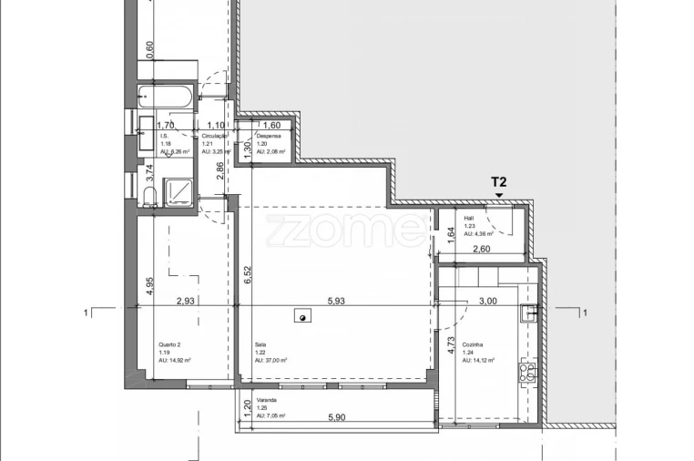 Apartamento T2 para Venda em Loures Planta 1