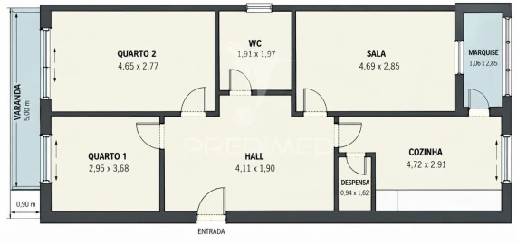 Apartamento T2 para Venda em Sado