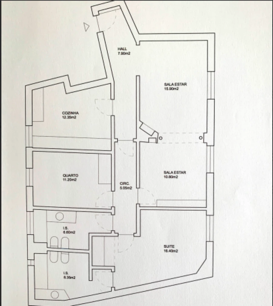 Apartamento T2 para Venda em Misericórdia Planta 1