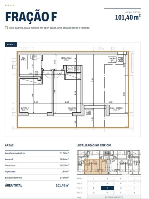 Apartamento T2 para Venda em Atouguia da Baleia