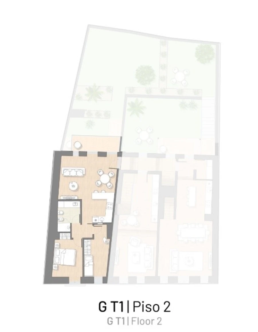 Apartamento T2 para Venda em Santo António Planta 1