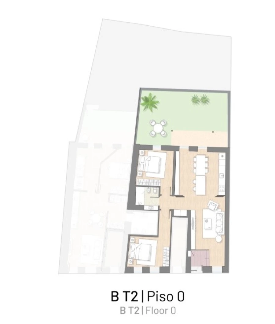 Apartamento T2 para Venda em Santo António Planta 1