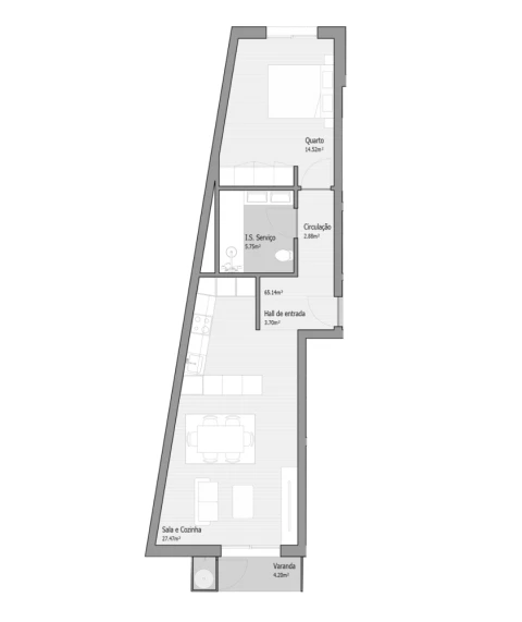 Apartamento T1 para Venda em Bougado (São Martinho e Santiago)