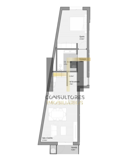Apartamento T1 para Venda em Bougado (São Martinho e Santiago)