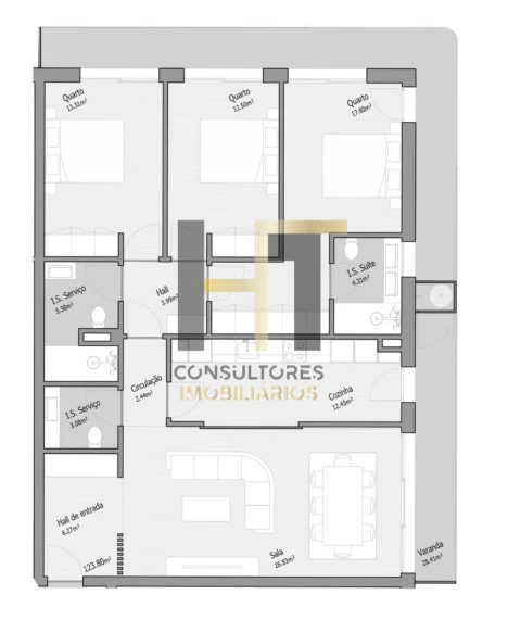 Apartamento T3 para Venda em Bougado (São Martinho e Santiago)