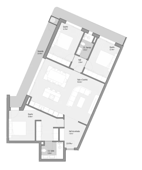 Apartamento T3 para Venda em Bougado (São Martinho e Santiago)
