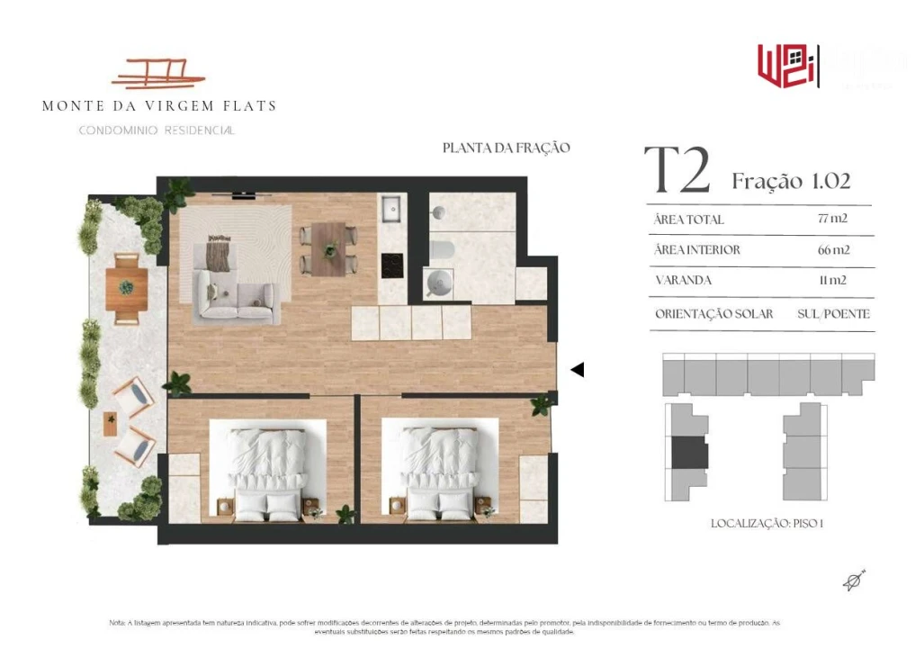 Apartamento T2 para Venda em Vilar de Andorinho Foto 17