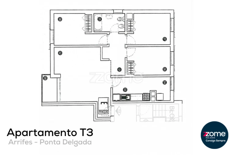 Apartamento T3 para Venda em Arrifes Planta 1
