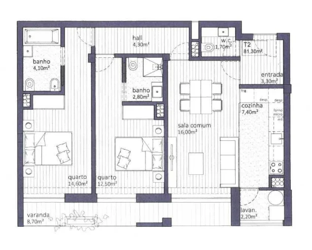 Apartamento T2 para Arrendamento em Aguas Santas Foto 13