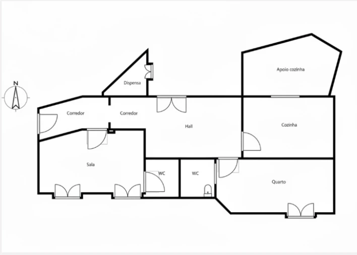 Apartamento T2 para Venda em São Vicente Planta 1