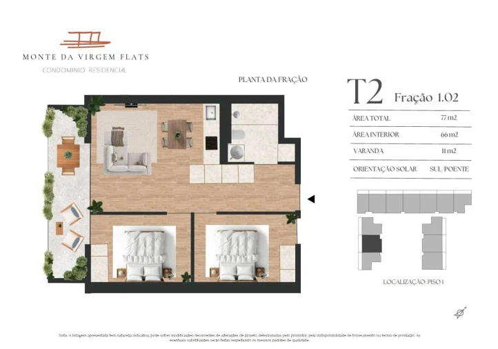 Apartamento T2 para Venda em Vilar de Andorinho Foto 20