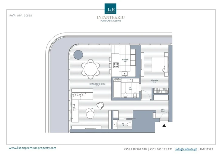Apartamento T1 para Arrendamento em Campolide Planta 1