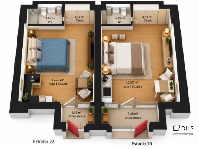 Apartamento T1 para Venda em Misericórdia Planta 1