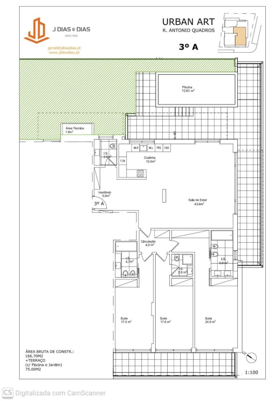 Apartamento T3 para Venda em Cascais e Estoril Planta 1