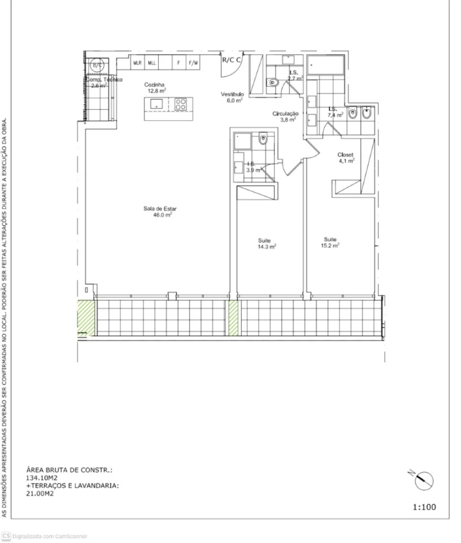 Apartamento T2 para Venda em Cascais e Estoril Planta 1