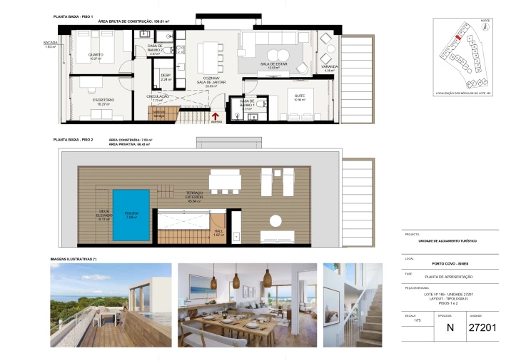 Apartamento T3 para Venda em Porto Covo Planta 1