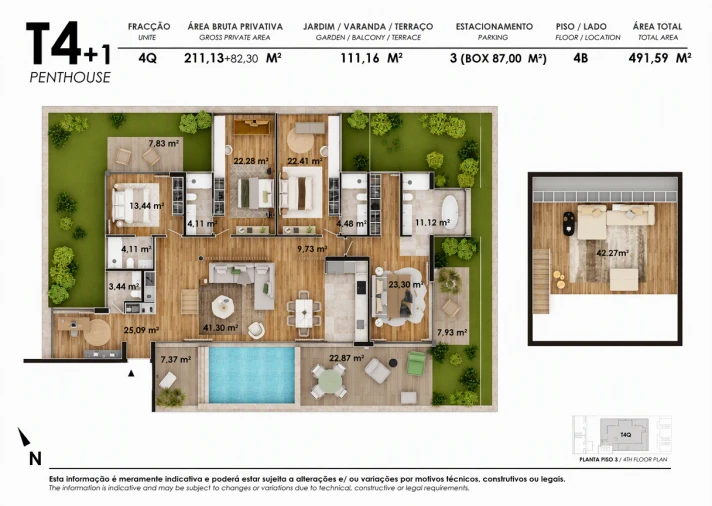 Apartamento T4 para Venda em Alvalade Planta 1