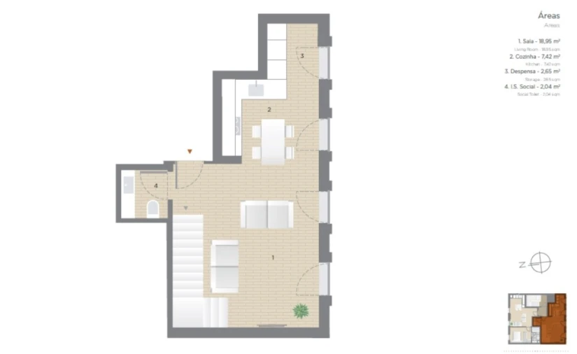 Apartamento T3 para Venda em Arroios Planta 1