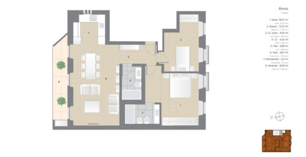 Apartamento T2 para Venda em Arroios Planta 1