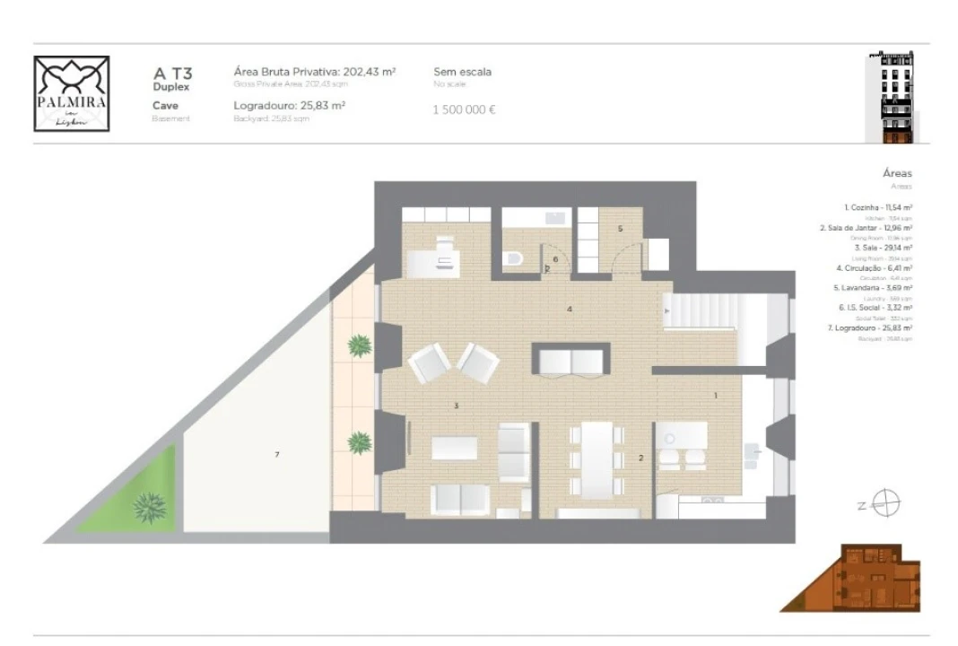 Apartamento T3 para Venda em Arroios Planta 2