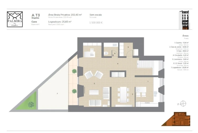 Apartamento T3 para Venda em Arroios Planta 2
