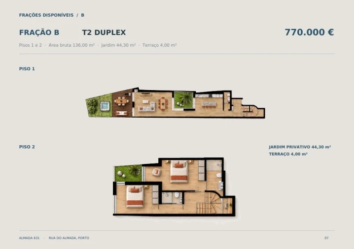 Apartamento T2 para Venda em Cedofeita, Santo Ildefonso, Sé, Miragaia, São Nicolau e Vitória Planta 1