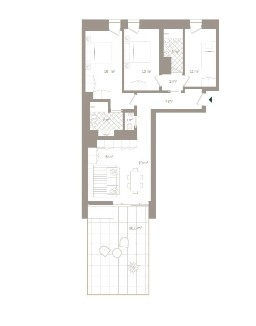 Apartamento T3 para Venda em Santa Marinha e São Pedro da Afurada Planta 1
