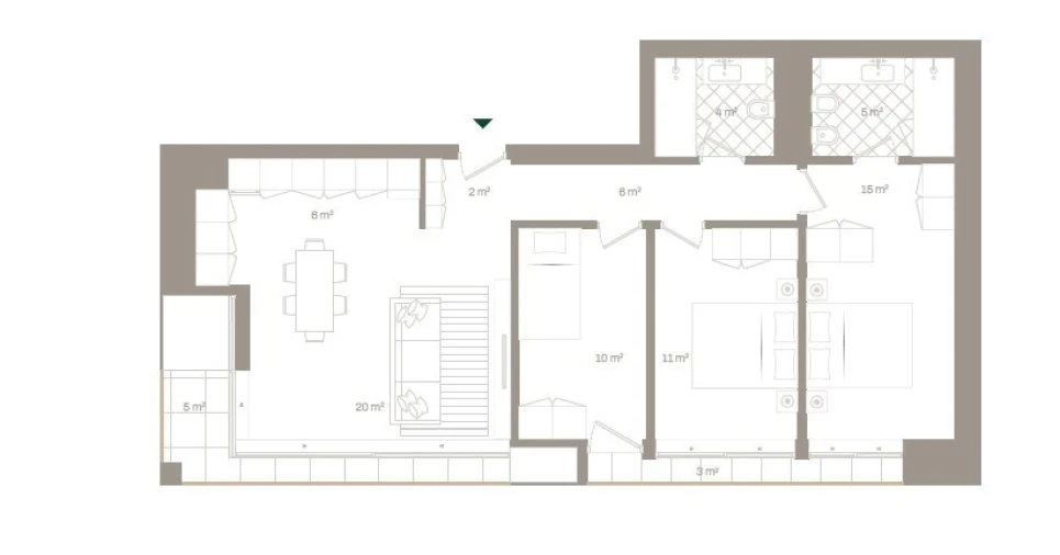 Apartamento T3 para Venda em Santa Marinha e São Pedro da Afurada Planta 1