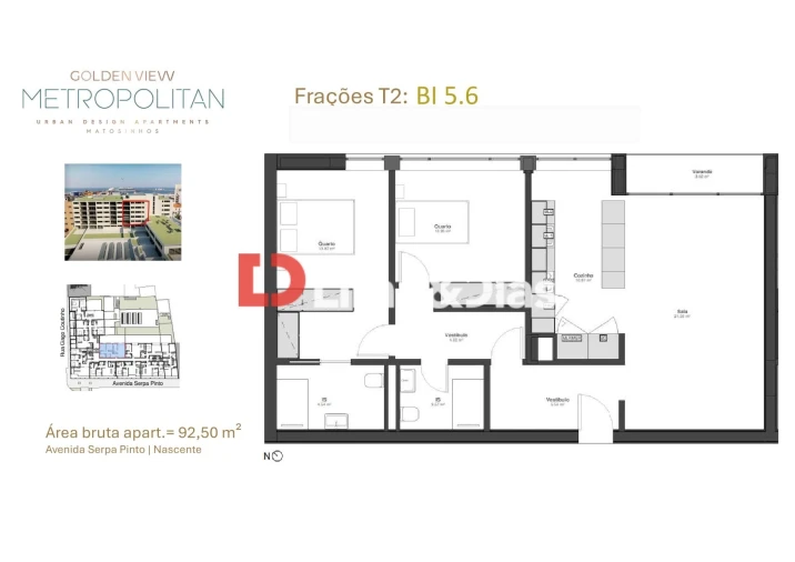 Apartamento T2 para Venda em Matosinhos e Leça da Palmeira Planta 1