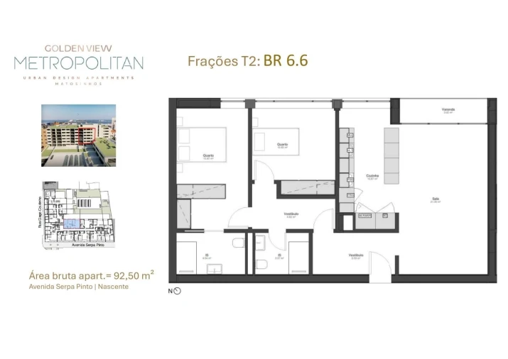 Apartamento T2 para Venda em Matosinhos e Leça da Palmeira Planta 1