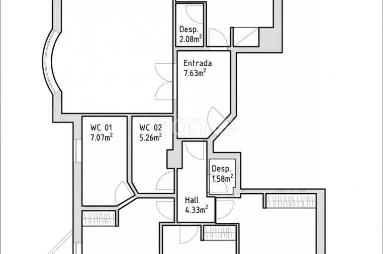 Apartamento T3 para Venda em Mafamude e Vilar do Paraíso Planta 1