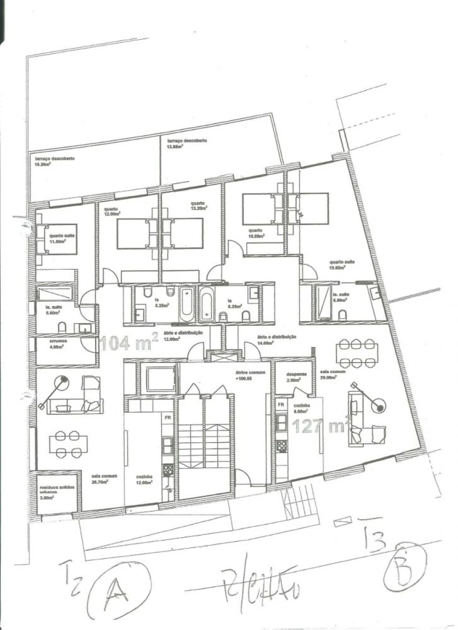 Apartamento T2 para Venda em Nogueira da Regedoura Planta 1