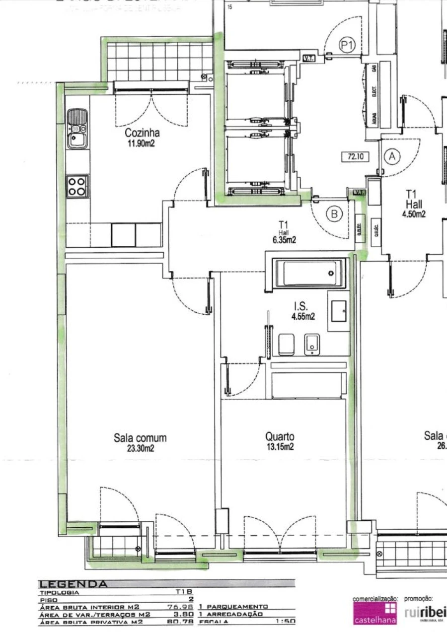 Apartamento T1 para Venda em Arroios Planta 1