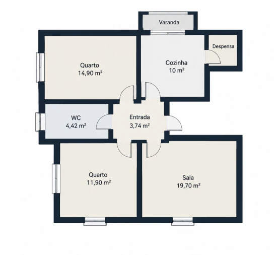 Apartamento T2 para Venda em Quinta do Conde Planta 1