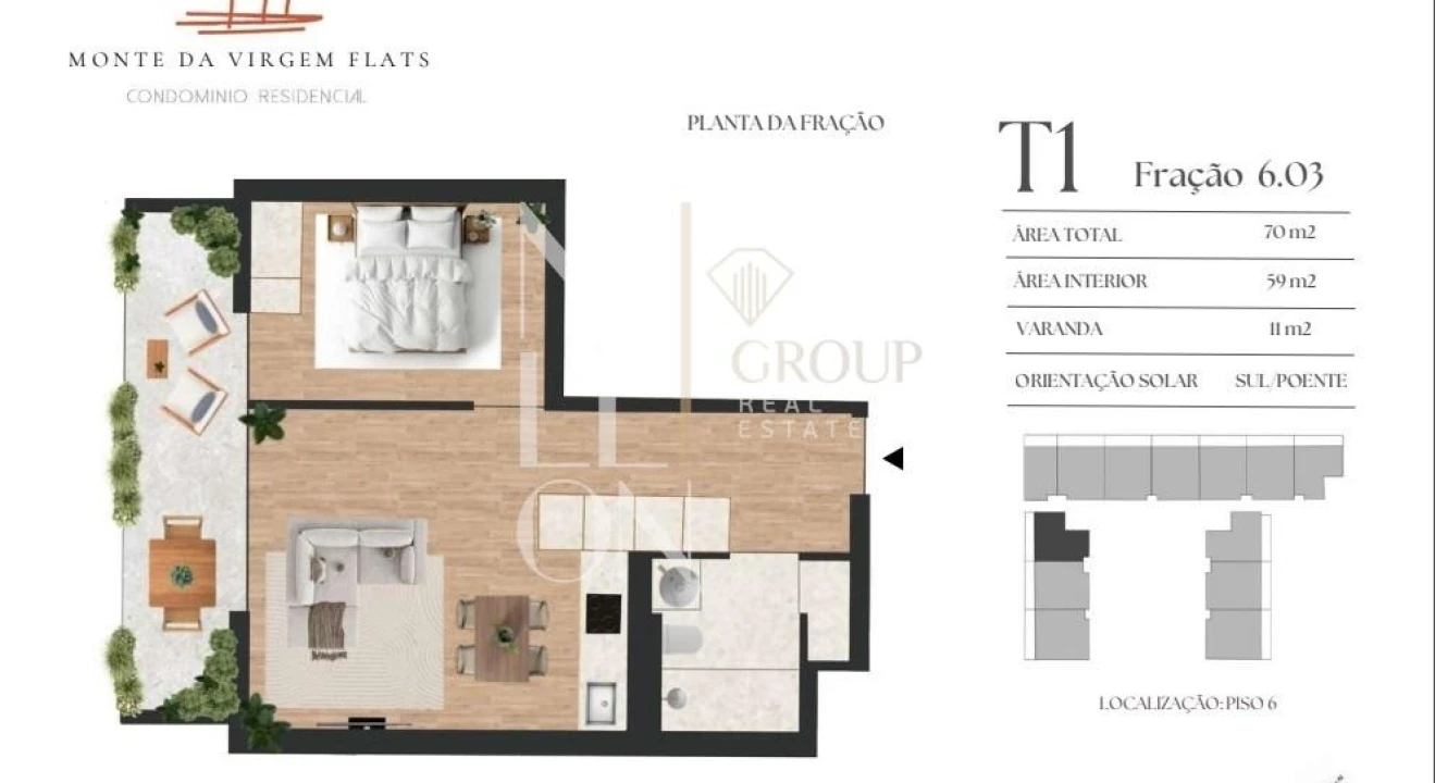 Apartamento T1 para Venda em Vilar de Andorinho Foto 6