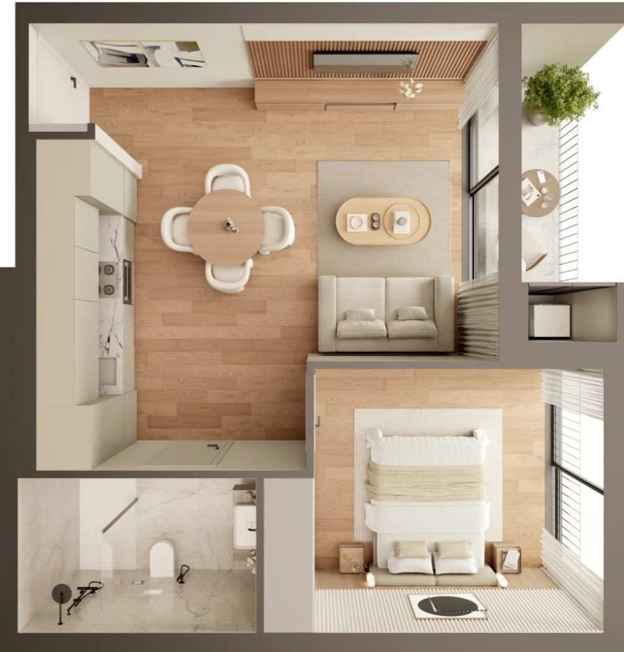 Apartamento T1 para Venda em Fânzeres e São Pedro da Cova Planta 1