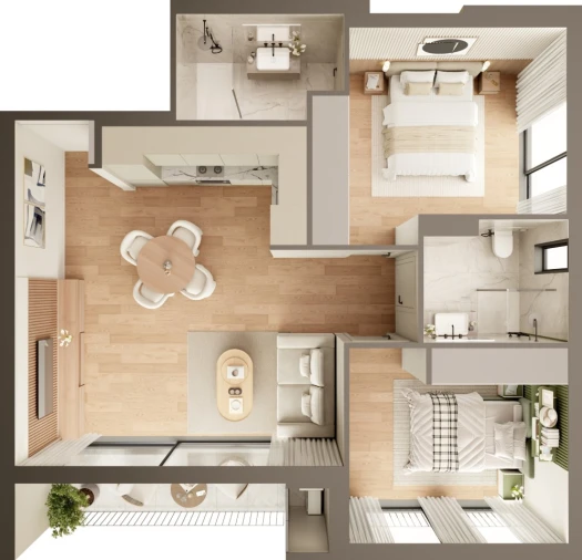 Apartamento T2 para Venda em Fânzeres e São Pedro da Cova Planta 1