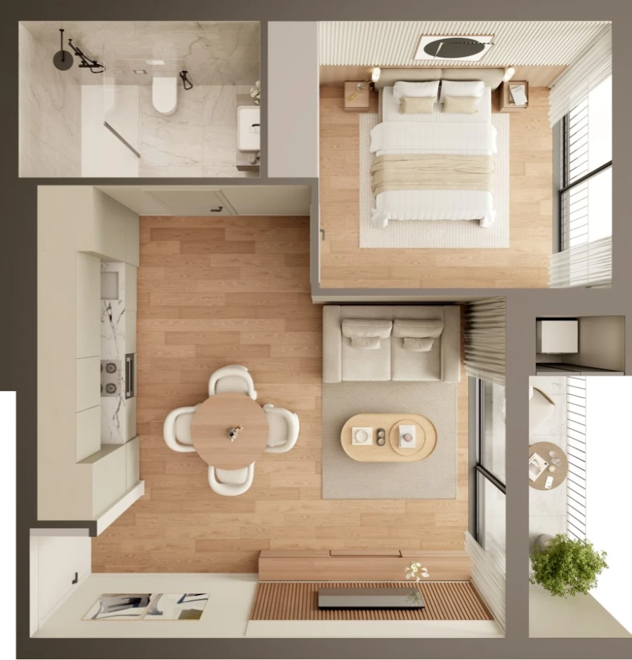 Apartamento T1 para Venda em Fânzeres e São Pedro da Cova Planta 1