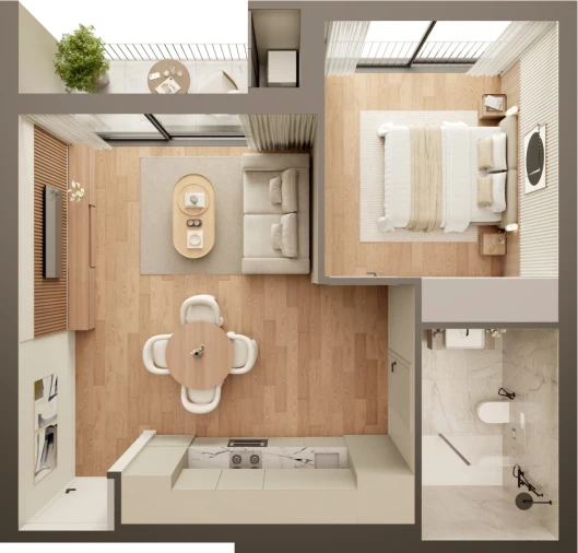 Apartamento T1 para Venda em Fânzeres e São Pedro da Cova Planta 1