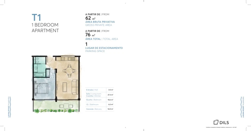Apartamento T1 para Venda em Quarteira Planta 1