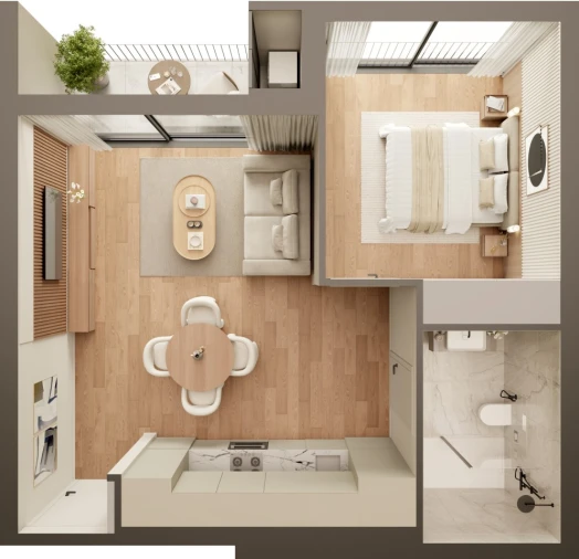 Apartamento T1 para Venda em Fânzeres e São Pedro da Cova Planta 1