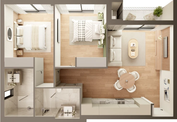 Apartamento T2 para Venda em Fânzeres e São Pedro da Cova Planta 1