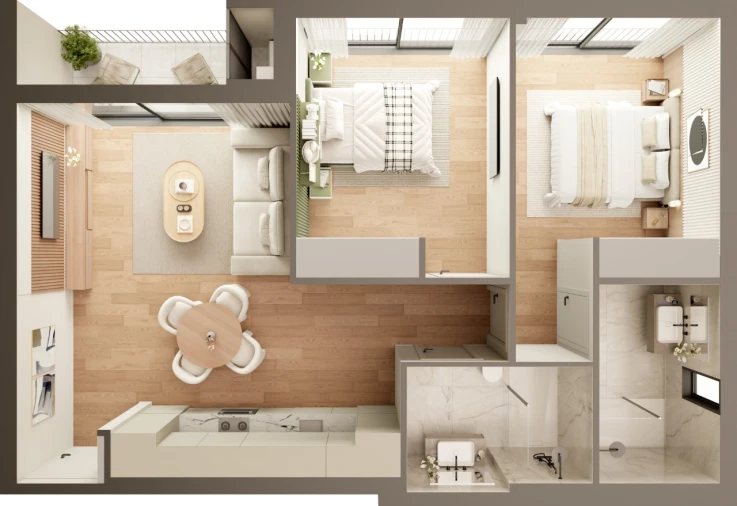 Apartamento T2 para Venda em Fânzeres e São Pedro da Cova Planta 1