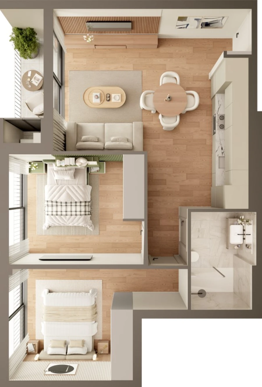 Apartamento T2 para Venda em Fânzeres e São Pedro da Cova Planta 1