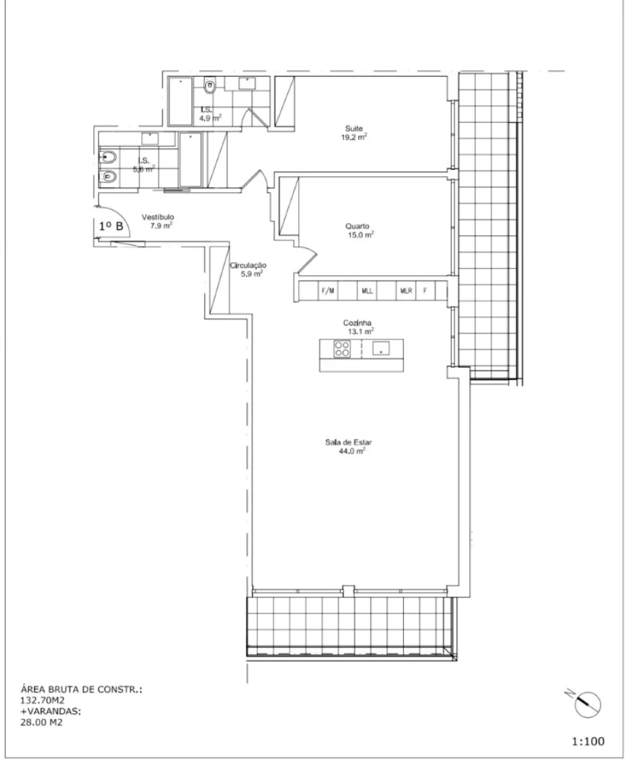 Apartamento T2 para Venda em Cascais e Estoril Planta 1