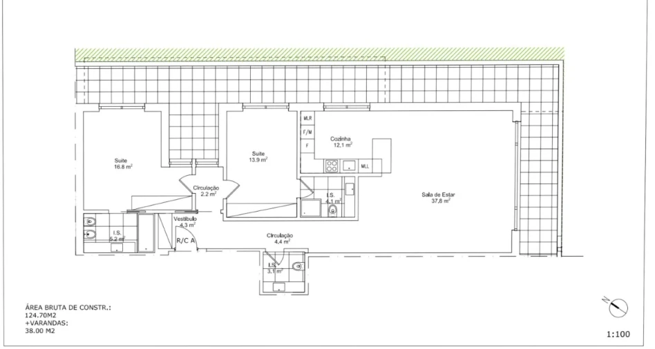 Apartamento T2 para Venda em Cascais e Estoril Planta 1