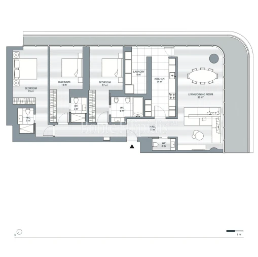 Apartamento T3 para Arrendamento em Campolide Planta 1