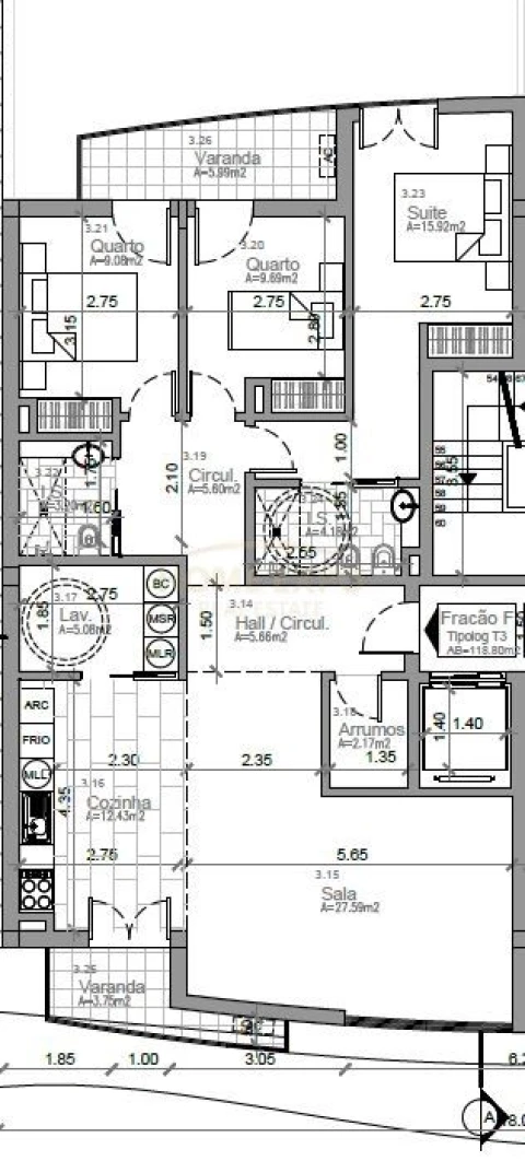 Apartamento T3 para Venda em Vialonga